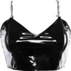 Chain Strap Faux Leather Camisole Top