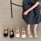 Bow Accent Faux Leather Mary Jane Shoes