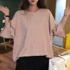 Elbow-sleeve Bronzing Star T-shirt