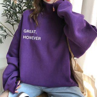 Long-sleeve High-neck Printed Sweatshirt