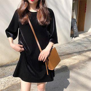 Velvet Elbow-sleeve T-shirt