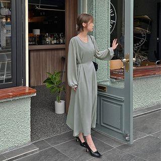 [lovb] V-neck Tie-back Long Dress