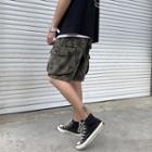 Leaf Print Cargo Shorts