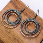 Layered Alloy Hoop Dangle Earring 1 Pair - Er048 - Blue - One Size