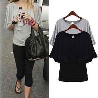 Cape-sleeve T-shirt