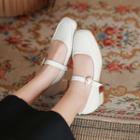 Chunky Heel Faux Pearl Buckle Mary Jane Shoes