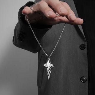 Flame Pendant Stainless Steel Necklace