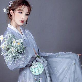 Hanfu Long-sleeve Top / Maxi Skirt / Set