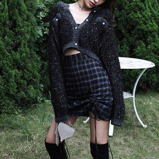 Cropped Glitter Cardigan