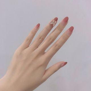 Butterfly Gradient Faux Nail Tips 673 - Pink - One Size