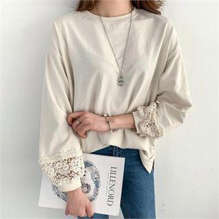 Lace-trim Sleeve Top