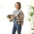 Patterned Boxy-fit Sweater Blue - One Size