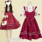 Headpiece / Set: Long-sleeve Top + Sleeveless A-line Dress