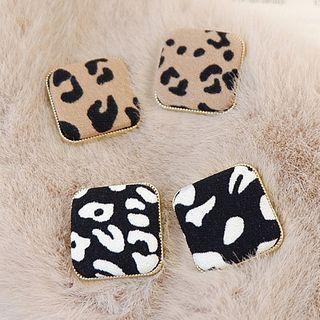 Square Leopard Print Earring