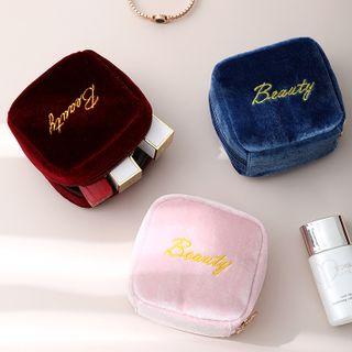 Lettering Flannel Pouch