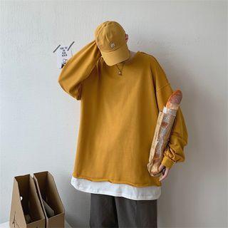 Long Sleeve Mock Two Piece Sweatshirt
