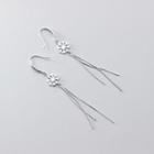 Snowflake Sterling Silver Fringed Earring 1 Pair - Silver - One Size