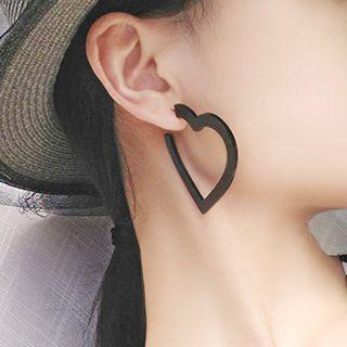 Acrylic Open Heart / Hoop Earring (various Designs)