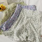 Floral Drawstring Mini Skirt