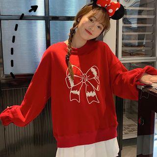 Frill Trim Ribbon Sweatshirt
