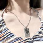 Lettering Tag Pendant Necklace 0772a - Necklace - Silver - One Size