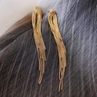 Alloy Fringed Earring 1 Pair - Tassel - One Size