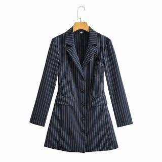 Pinstriped Mini A-line Blazer