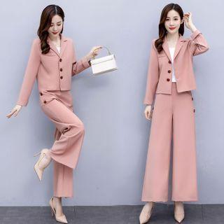 Set: Wide-leg Dress Pants + Blazer