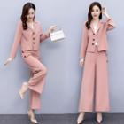 Set: Wide-leg Dress Pants + Blazer
