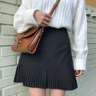 Plain / Plaid Mini A-line Skirt