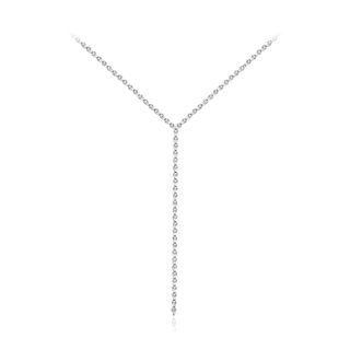 Fashion And Elegant Geometric Cubic Zirconia Tassel Necklace Silver - One Size