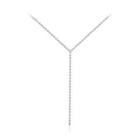 Fashion And Elegant Geometric Cubic Zirconia Tassel Necklace Silver - One Size