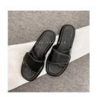 Self Adhesive Faux Leather Slide Sandals