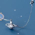 Rhinestone Planet Necklace S925 Sterling Silver - As Shown In Figure - One Size
