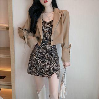 Spaghetti Strap Zebra Print Dress / Blazer