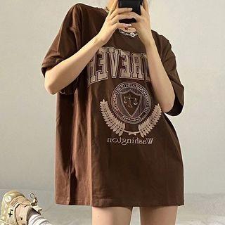 Lettering Print Vintage T-shirt