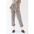Pigment-washed Jogger Pants Beige - One Size
