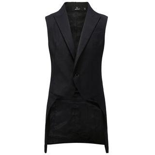 One-button High-low Long Vest