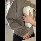 Rib-trim Wool Blend Sweater