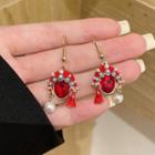 Chinese Opera Faux Pearl Faux Crystal Dangle Earring