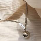 925 Sterling Silver Bead Pendant Necklace S925 Silver - Silver - One Size