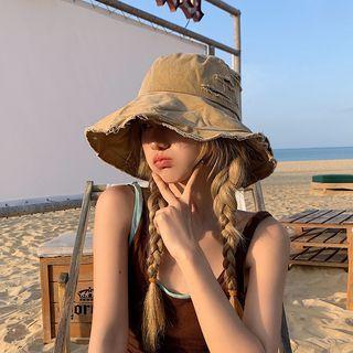 Distressed Denim Sun Hat
