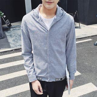 Hooded Pinstriped Shirt