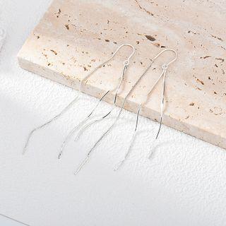 Knot Sterling Silver Fringed Earring 1 Pair - Silver - One Size