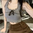 Plaid Halter Top Coffee - One Size