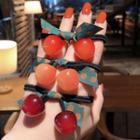 Cherry Accent Ribbon Hair Tie
