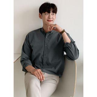 Pintuck-collar Loose-fit Shirt