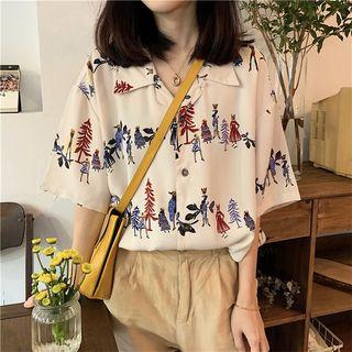 Print Short-sleeve Shirt White - One Size