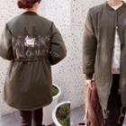 Floral Print Drawstring-waist Parka