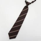 Striped No Tie Neck Tie Dark Champagne - One Size